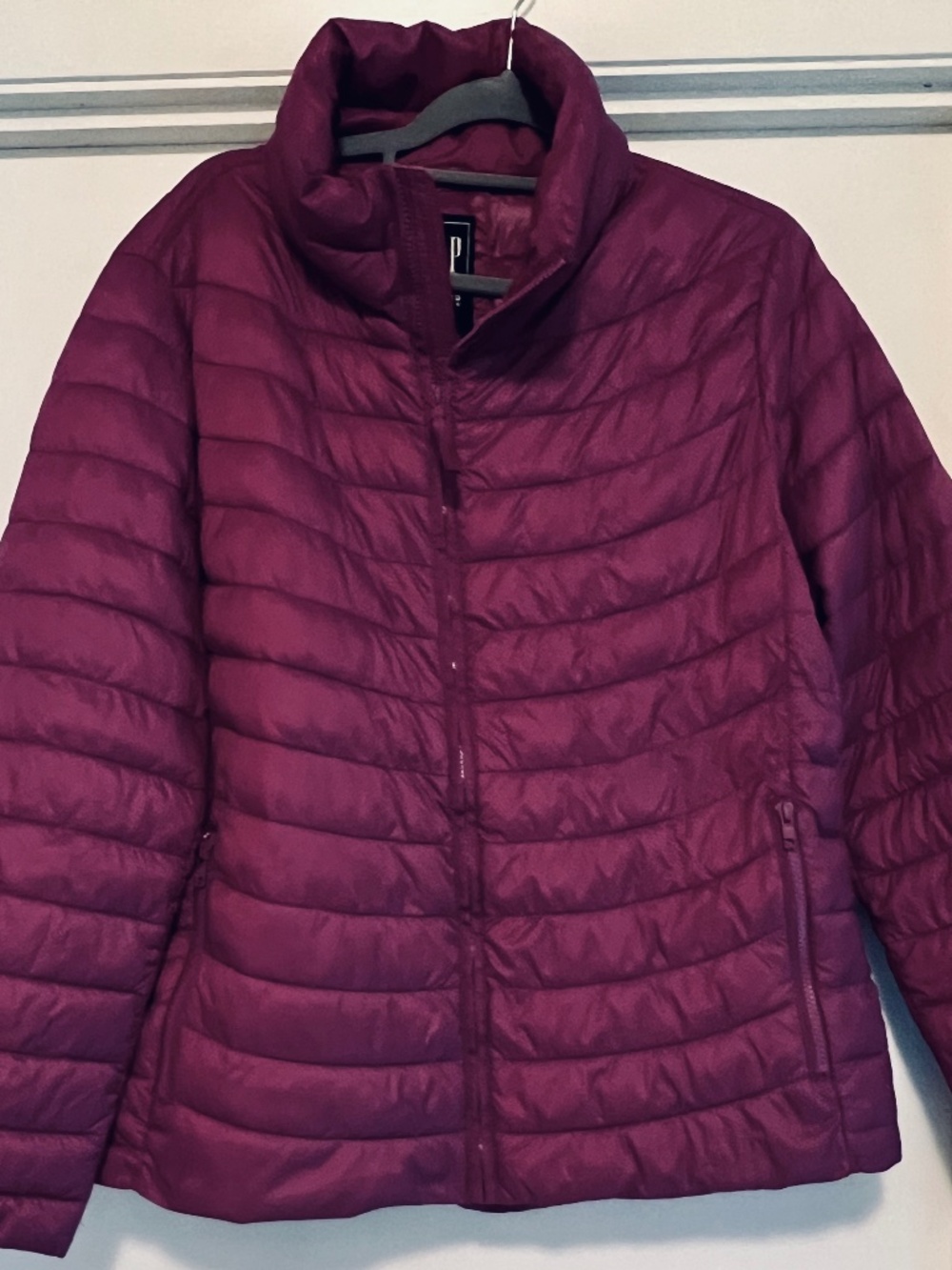 New! GAP Puffer Coat/ Jacket ~ Women's XXL ~ Mulberry Purple ~ Full Zip ~ Lightw